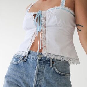 Rumored White and Blue Lace Cami